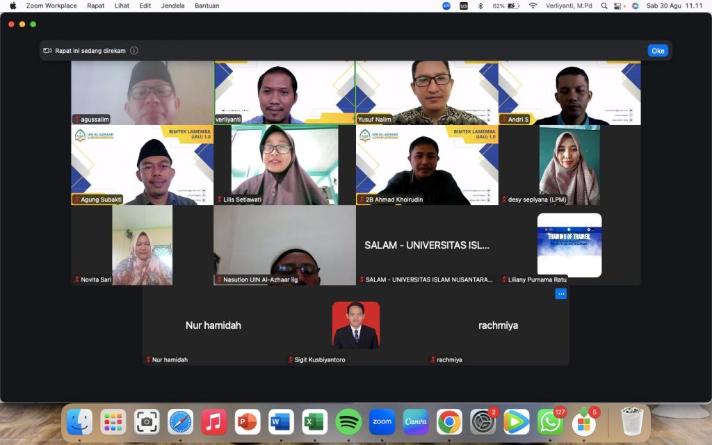 UIN Al-Azhaar Lubuklinggau Gelar Bimtek LAMEMBA IAU 1.0 Secara Daring